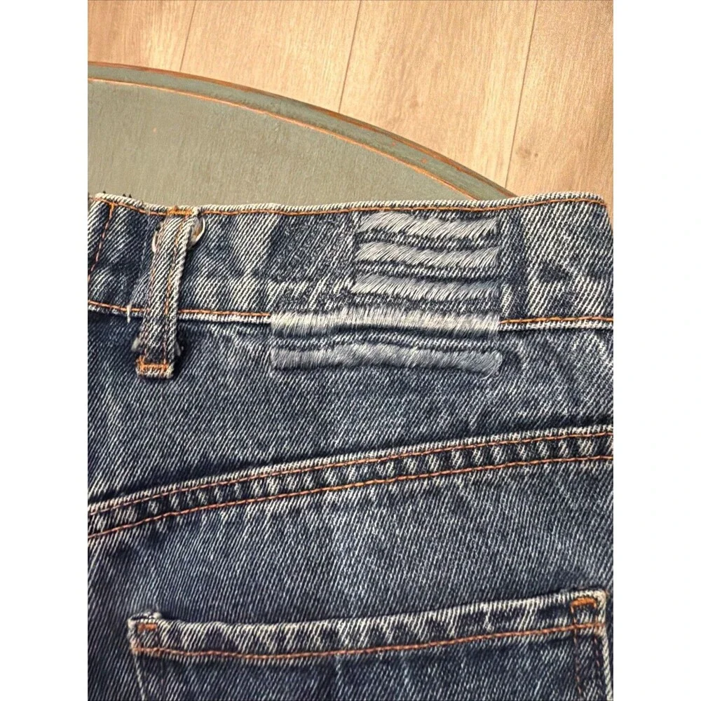 Revice Two‎ Tone Split Blue Jeans Size 28 Yin Yang Zipper Made in USA